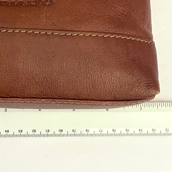 Rialto Tan Leather Crossbody Bag Very Nice Soft Leather Zip Pockets Fully Lined - Picture 11 of 13